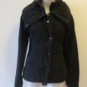Womens Bench Urbanwear Black Jacket With Hidden Neckline Hood Sz S *
